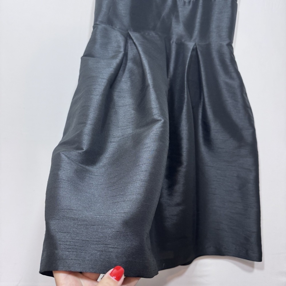 Alfred Sung D449 Size 6 Black A-Line Midi Cocktail Dress Bridesmaid Prom Formal - Picture 5 of 11